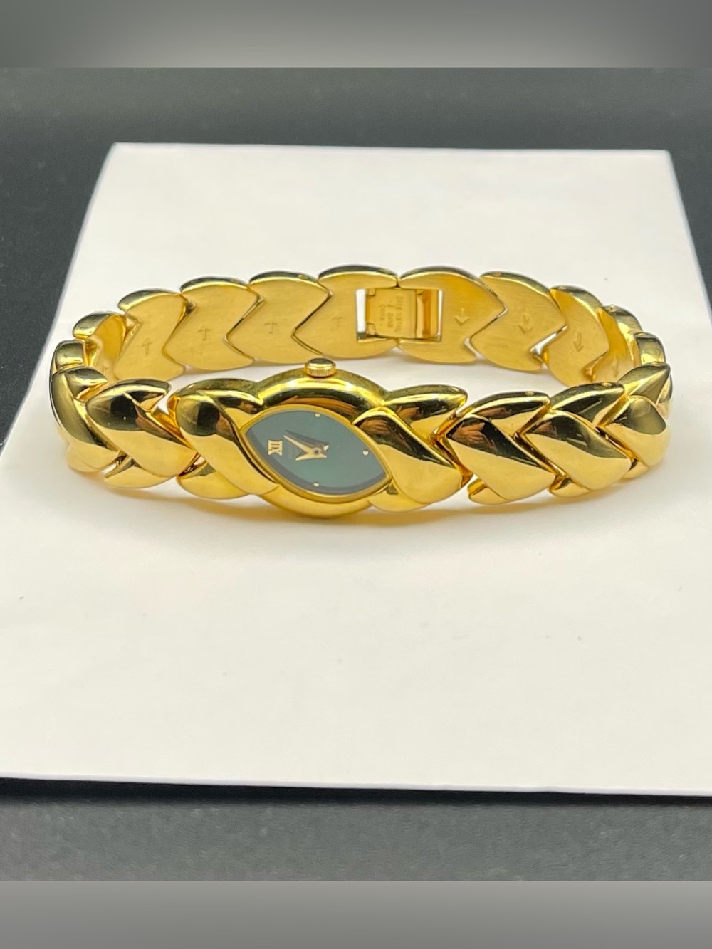 Rare mint 1995 Pulsar Seiko woman’s gold watch. Emerald green Dial New battery! - Picture 2 of 5